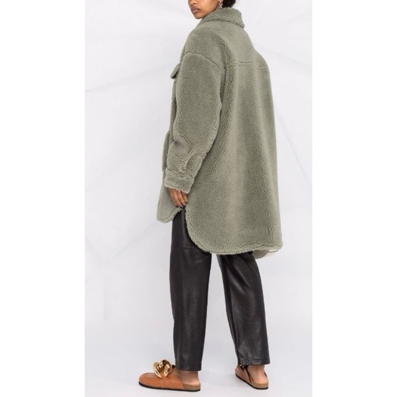 Stand Studio Sabi faux fur teddy sherpa jacket sage green - Picture 13 of 13